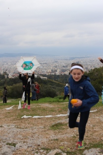 Flying kites in Athens